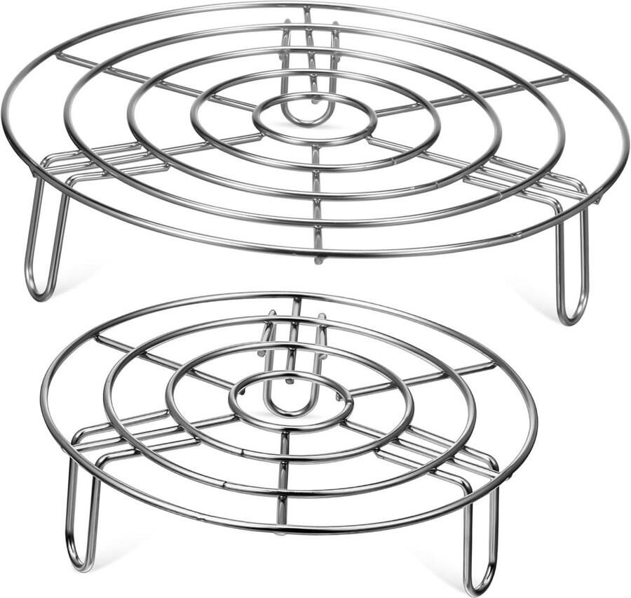 Stoomrek Set Pot Inzet Gezond Koken Stevige Constructie 20 cm Diameter Zilverkleurig