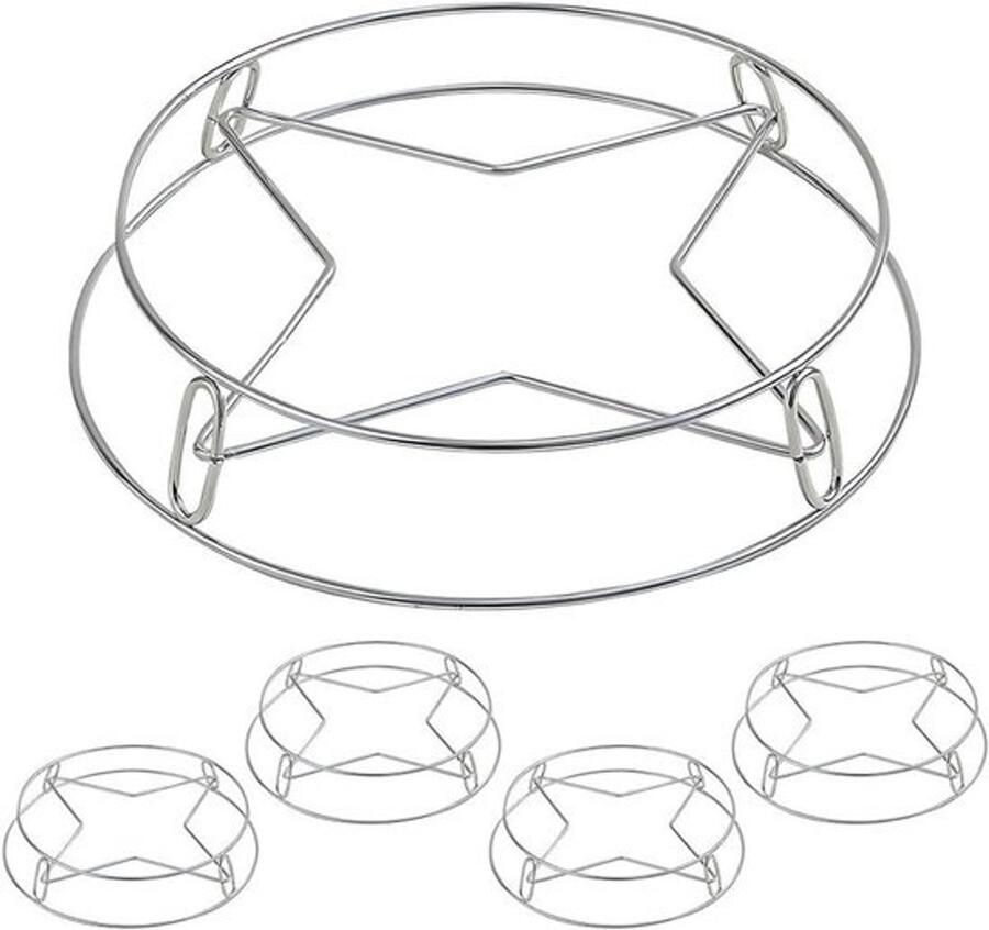 Stoomrek Set Stoomhouder Koelrek Koken en Bakken Dubbellaags Ontwerp 16.5cm Diameter Zilver