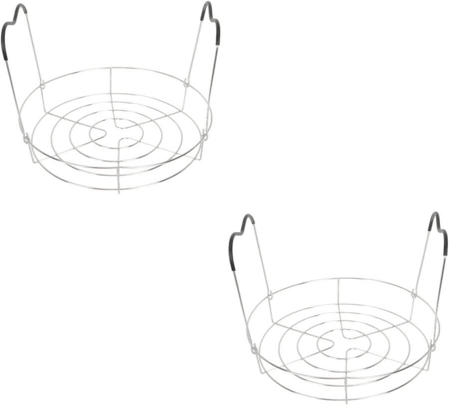 Stoomrek Set Stoommand RVS Voedsel Stomen Met Handgrepen 2 Stuks Zilverkleurig