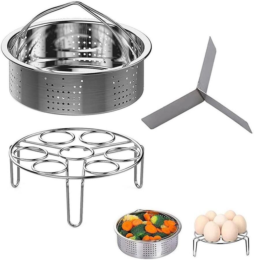 Stoomrek Set voor Snelkookpannen 3-delige Accessoires voor Stomen en Koken
