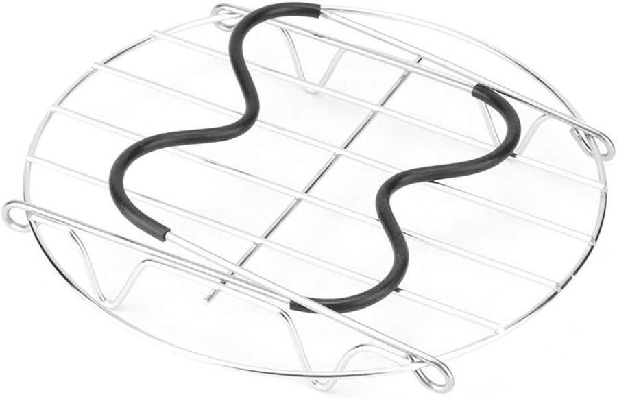 Stoomrek Snelkookpan Keuken Accessoire Gezond Koken Met Siliconen Handvat 20 cm Diameter Zilverkleurig