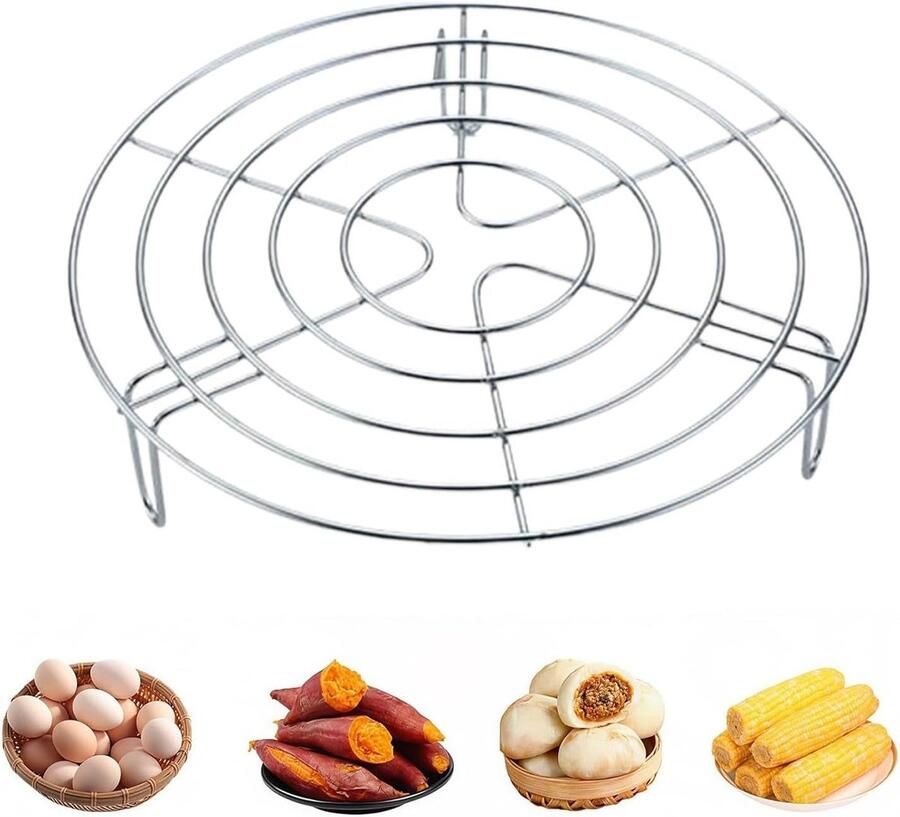 Stoomrek Stoomhouder Kookrek Gelijkmatig Koken Roestvrij Staal 304 23 x 55 cm Zilver