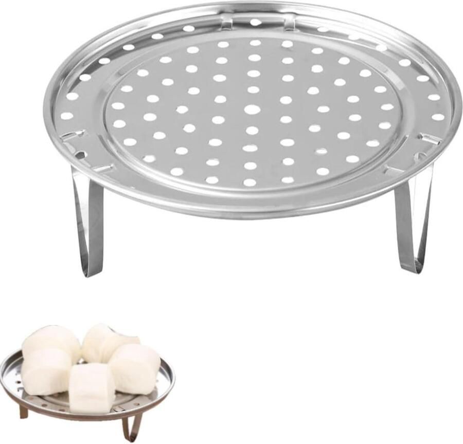 Stoomrek Stoommand Gezond Koken Roestvrij Staal 24 cm Zilver