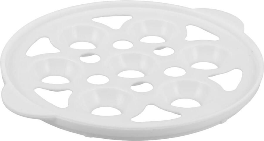 Stoomrek voor eieren Kookrek keuken Gelijkmatig stomen Hittebestendig plastic 17.3 x 15 cm Wit