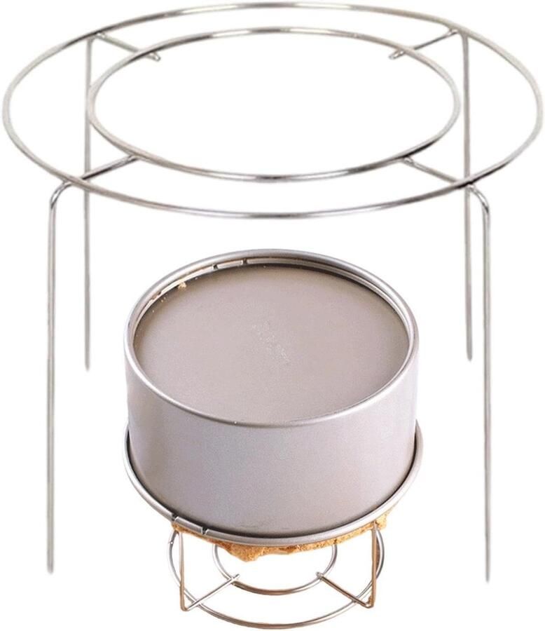 Stoomrek Voor Kookpotten Ronde Bakrek Voedsel Stomen Gladde Buitenafwerking 17 cm Diameter Zilverkleurig