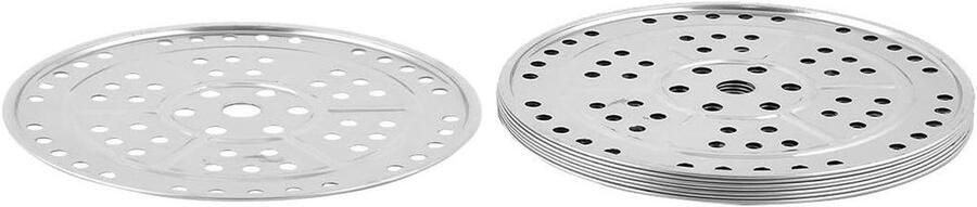 Stoomrekjes Set Keuken Accessoires Voedsel Stomen Hittebestendig Roestvrij Staal 8 Stuks 24cm Zilverkleurig