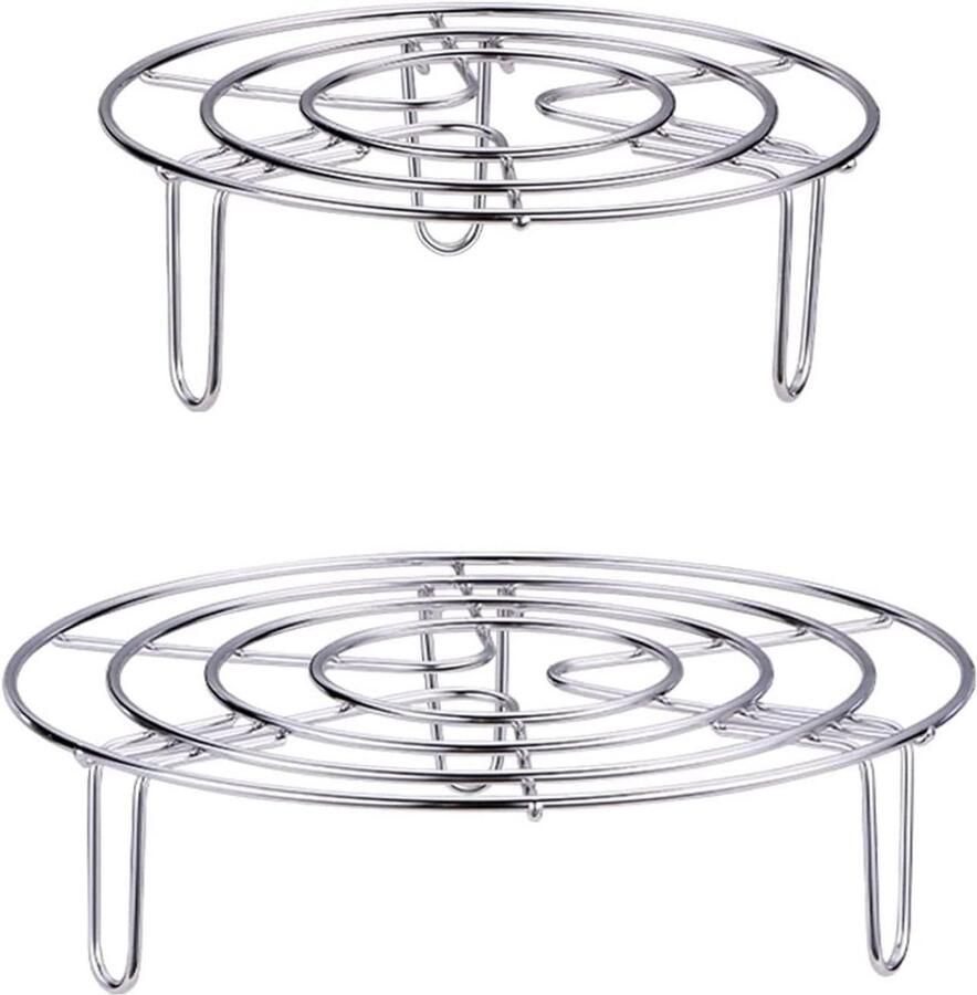 Stoomrekken Kookrekken Gezond Koken U-Vormig Ontwerp 15.5cm & 19.5cm Zilver