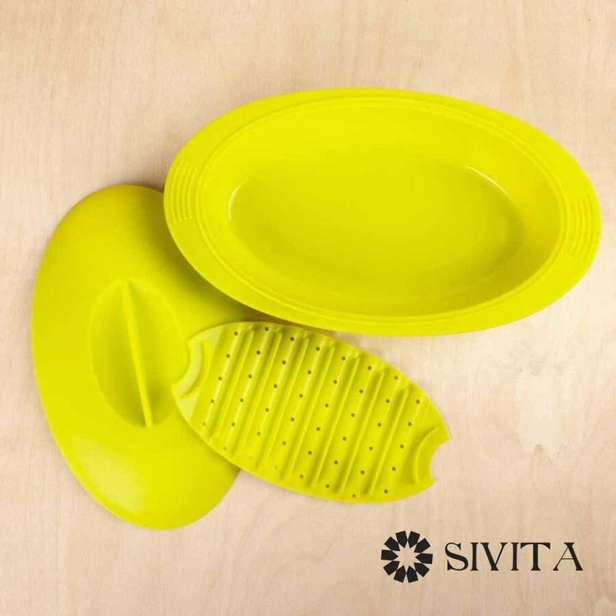 Stoomreservoir Magnetron Stoomkoker Oven Gezond Koken Kookt in Eigen Sap 28 cm Groen