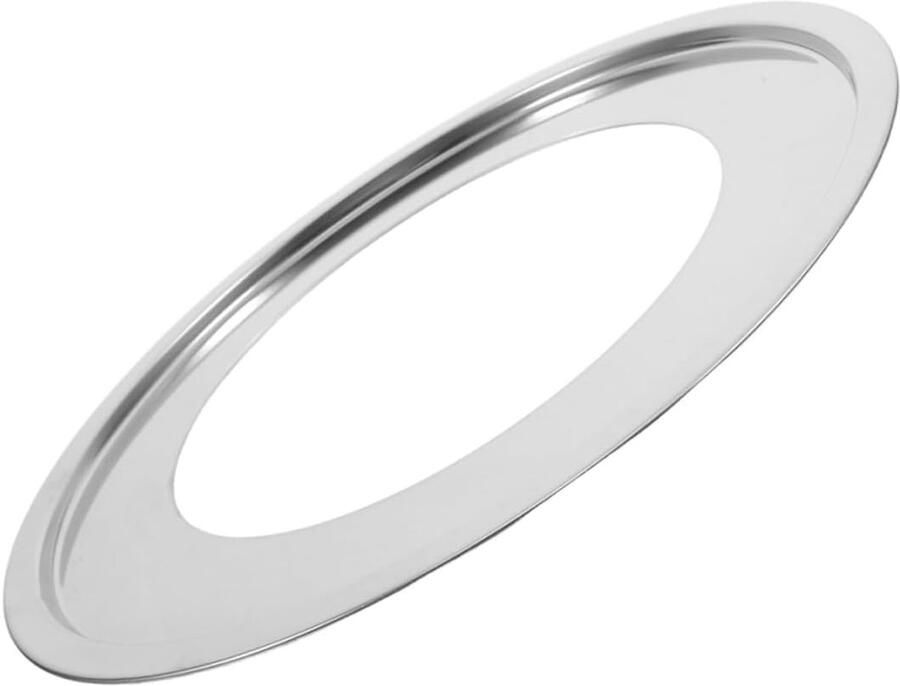 Stoomring Adapter Kookrek Pan Gezond Koken Hittebestendig Roestvrij Staal 24.5 cm Zilver