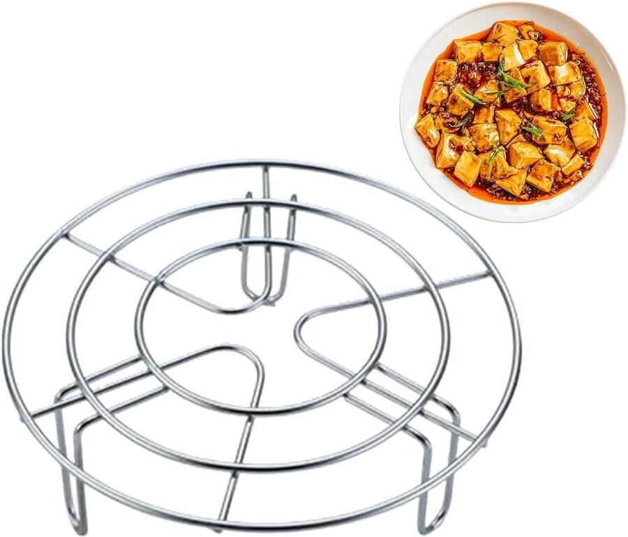Stoomrooster Keuken Keukenrooster Bakrooster Gelijkmatig Koken Voedselveilig Roestvrij Staal 16 x 6 cm Zilver