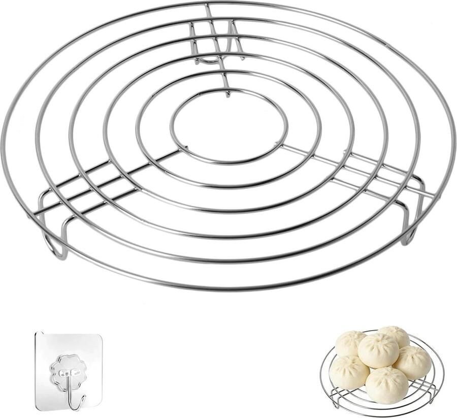 Stoomrooster RVS Inlegrooster Kookpan Gezond Koken Voedselveilig Staal 20 cm Diameter Zilverkleurig