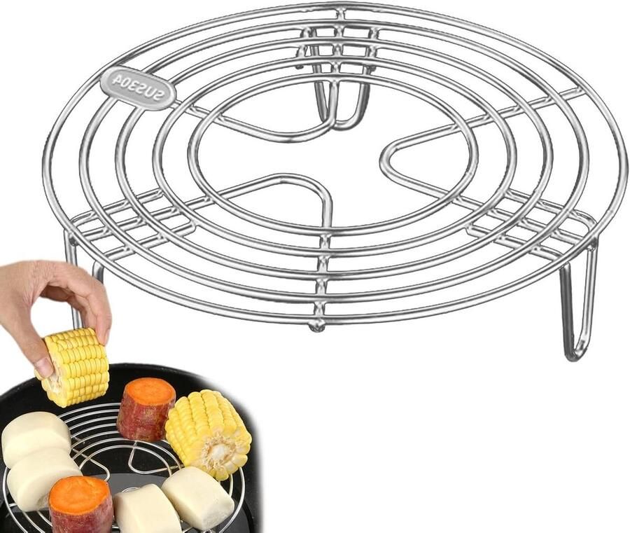 Stoomrooster Stoominzetstuk Keuken Gezond Koken Verdikt Roestvrij Staal 20 x 4 cm Zilver