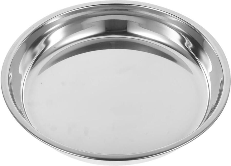 Stoomschaal Roestvrij Staal Voedselschaal Ronde Schaal Thuis Restaurant Gebruik Stevig Duurzaam Materiaal 23.3cm Diameter Zilver