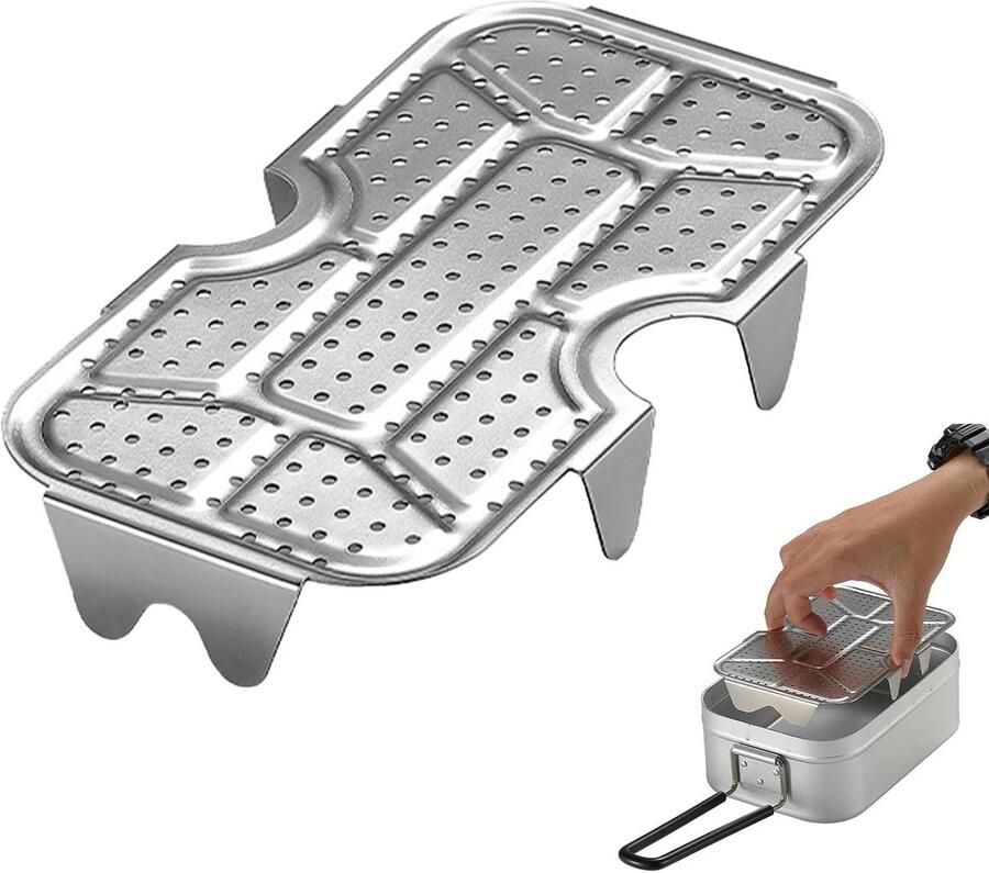 Stoomschaal RVS Stoominzet Stoommand Gezond Koken Multifunctioneel Design 15.3 x 8.5 x 2.2 cm Zilverkleurig