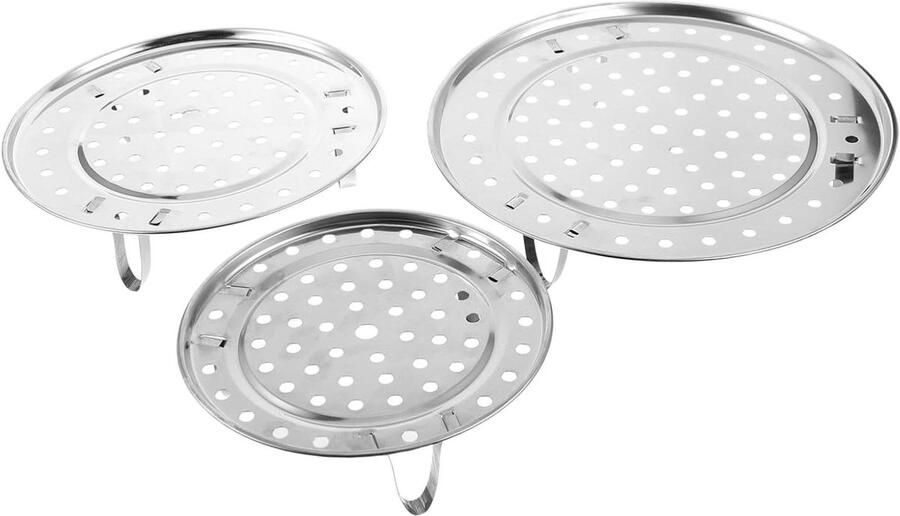 Stoomschaal RVS Stoommand Stoomrek Gezond Koken Verdikt Materiaal 24 cm Zilver
