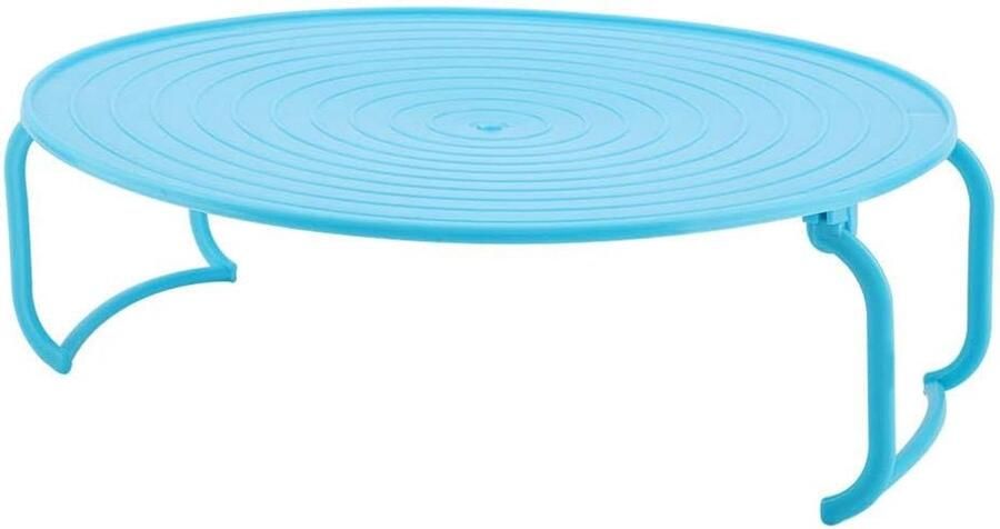 Stoomschotel Magnetron Stoomrek Oven Voedsel Verwarmen Dubbele Laag 23.5 x 23.5 x 8 cm Blauw