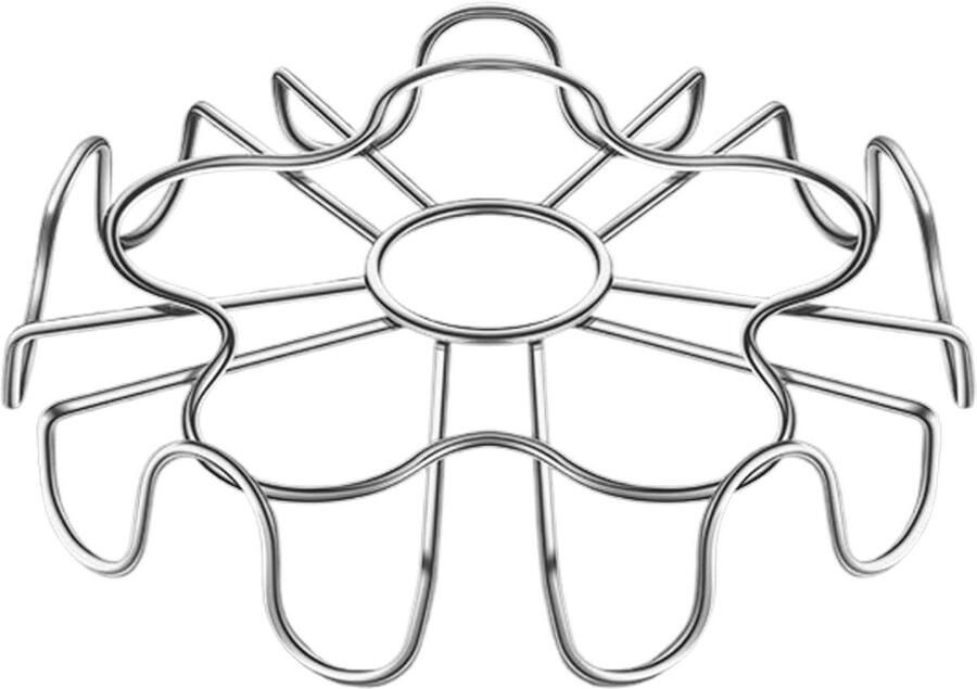 Stoomstandaard Eierhouder Koken en stomen Bloemvormig design 16 cm Zilver