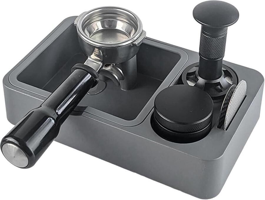 Stoomstation Koffie Accessoire Espresso Bereiding Geïntegreerde Knock-box 24.5 cm Lengte Grijs
