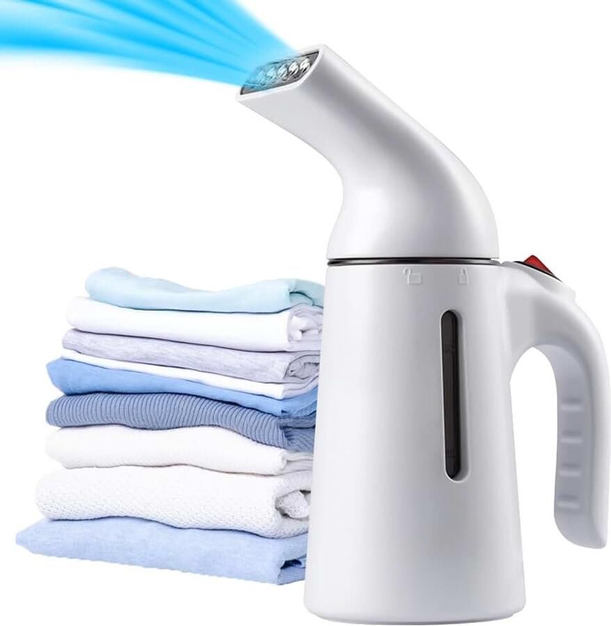 Stoomstrijker stoomstrijkijzer voor kleding met automatische uitschakeling draagbare stoomborstel voor reizen en thuis handstrijkijzer met 120 ml watertank opwarmen 700 W wit