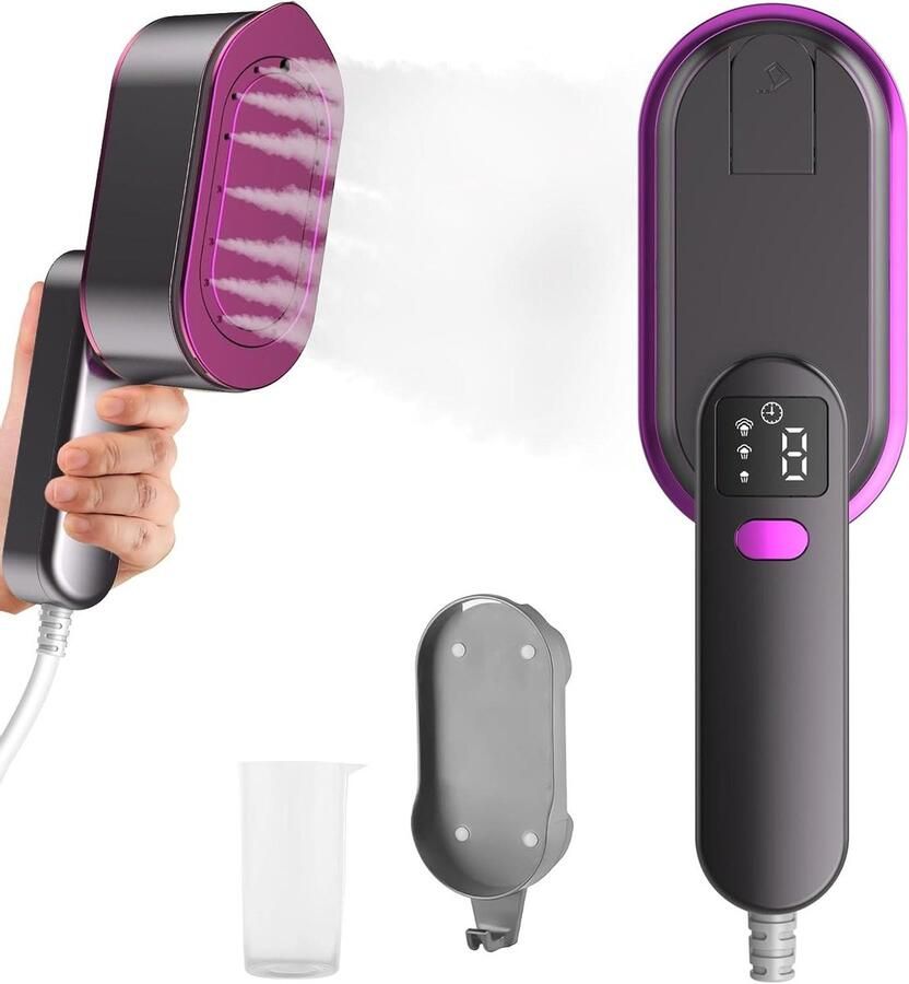 Stoomstrijkijzer Reisstomer Kledingstomer Kreukvrije Kleding 10 Seconden Opwarmen 150 ml Grijs paars