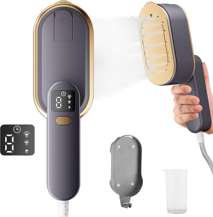 Stoomstrijkijzer Reisstomer Kledingstomer Handheld Kreukels Verwijderen 10s Snel Opwarmen 150ml Tank Grijs