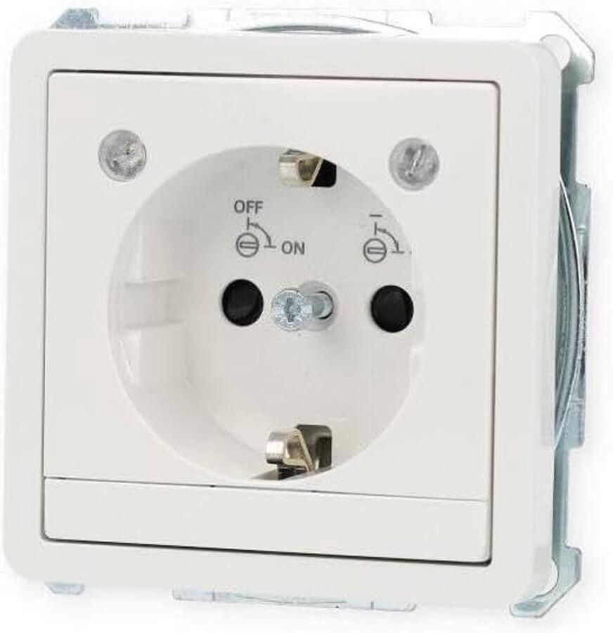 Stopcontact LED-licht kinderbeveiliging stekkerklemmen Fab zuiver wit