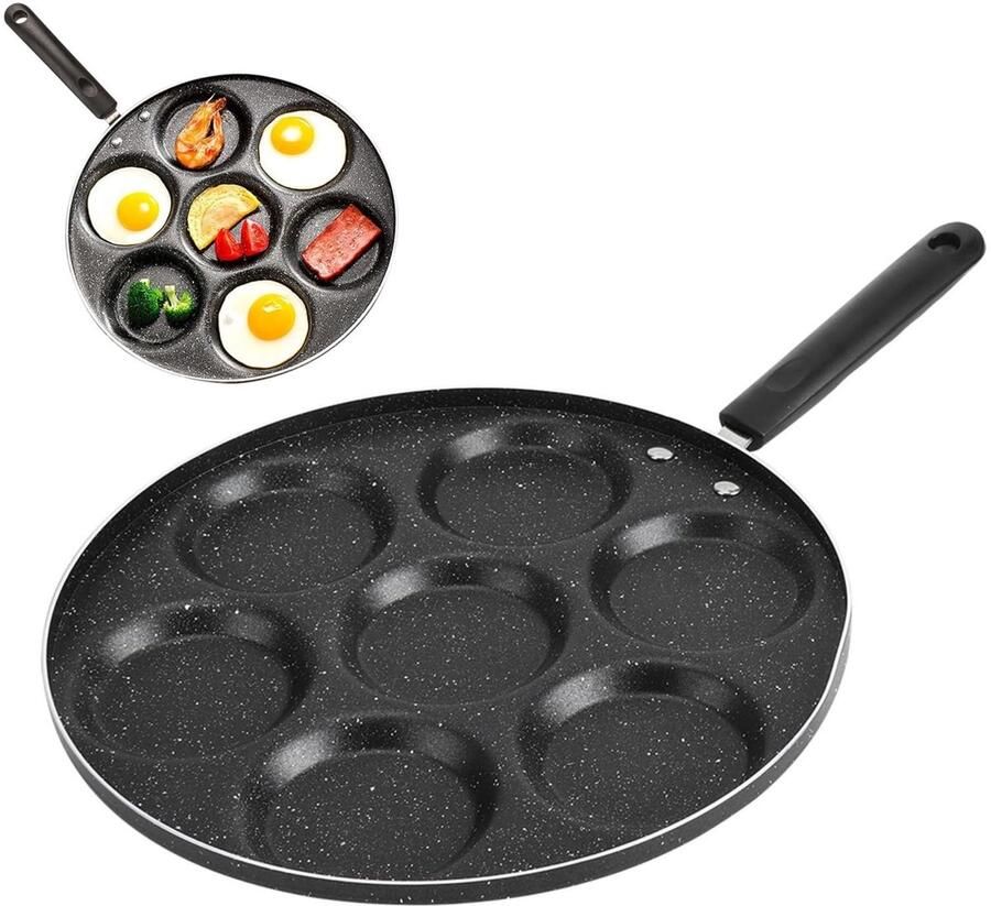 Dailygoods 7-Kops Eierpan met Anti-aanbaklaag voor Gebakken Eieren
