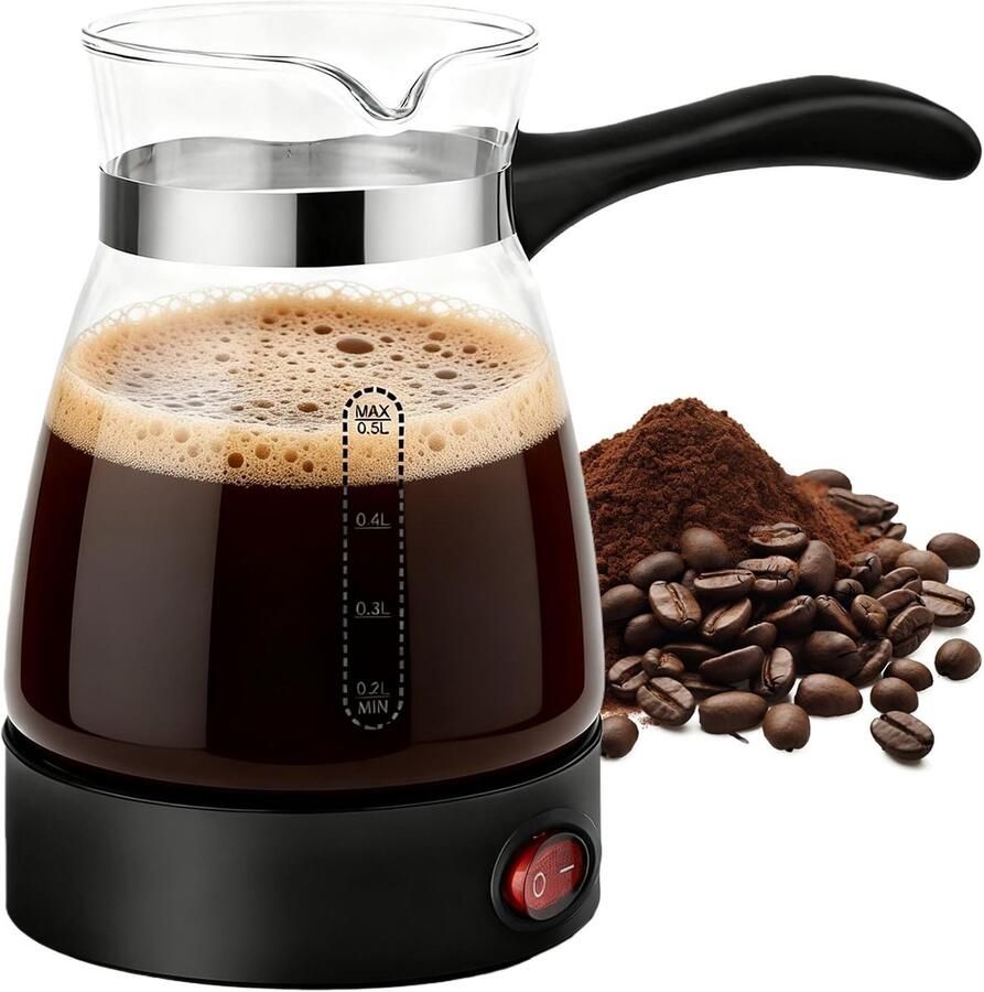 Store_7 Elektrisch Koffiezetapparaat 500 ml Capaciteit Roestvrij Staal Voor Turks Koffie Snel en Eenvoudig Perfect voor Koffieliefhebbers