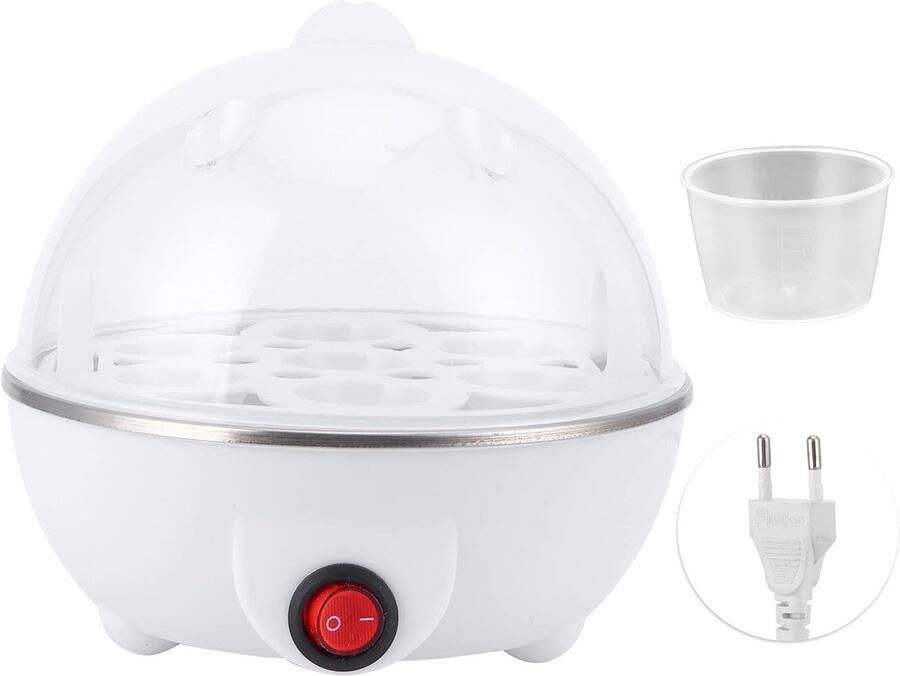 Store_7 Elektrische Eierkoker Multifunctionele Mini Eierkoker Stoomfunctie Compact formaat Eier koken met stoom Geschikt voor 6