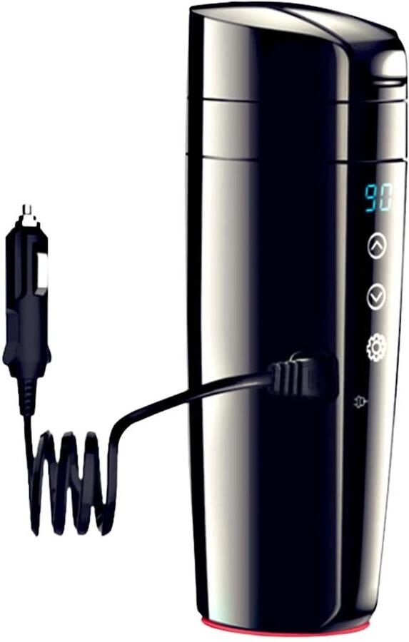 Store_7 Elektrische reiswaterkoker Draagbare waterkoker voor auto 12 V Geschikt voor onderweg Zwart 350 ml