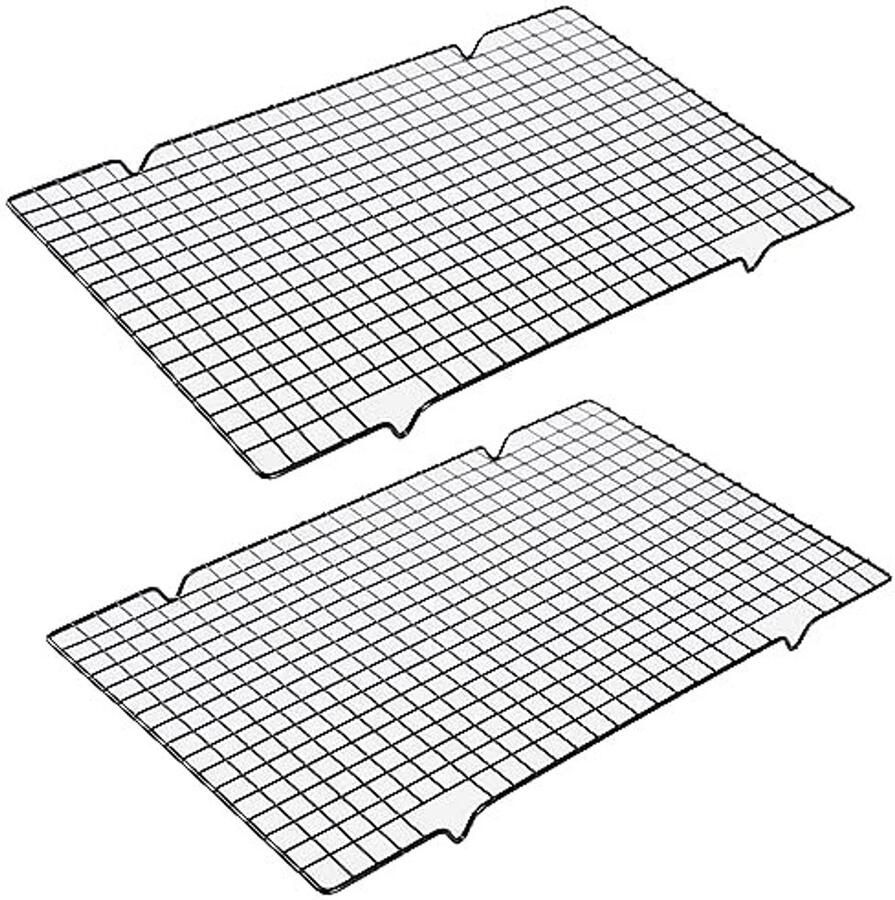 Allecto Koelrek Roestvrijstalen Draadlade 2 Stuks 16 Inch Voor Bakken en Grillen Geschikt voor Oven en Broodrooster