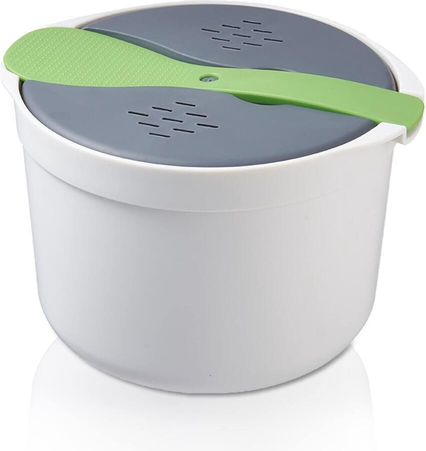 Store_7 Magnetron Rijstkoker Gezonde Stoomkoker voor Rijst 2 Liter Voor 6 Kopjes Rijst Ideaal voor Gezonde Maaltijden Geschikt voor Thu