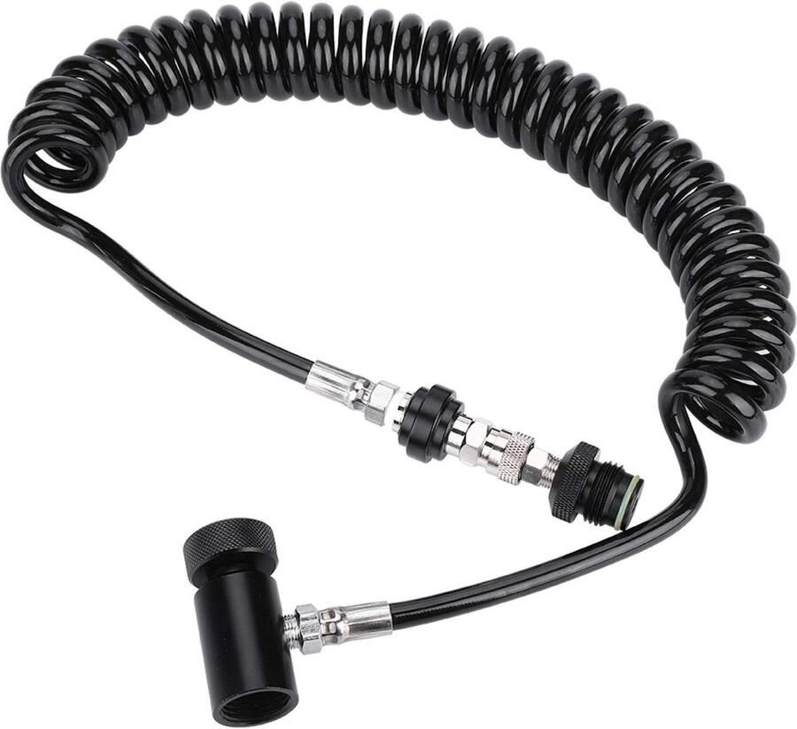 Cosensi Dailygoods Dailygoody Slang voor CO2 Tanks Verstelbare Slang met Hoogdoorlatend Design Zwart Voor HPA Systemen Ideaal voor luchtcompressoren Geschikt