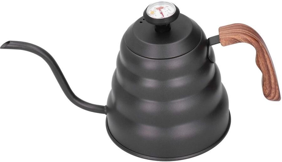 Allecto Zwanenhals Waterkoker Thee Koffie Waterkoker Thermometer voor Perfecte Temperatuur Roestvrij Staal 1 2 Liter Ideaal voor Koffie