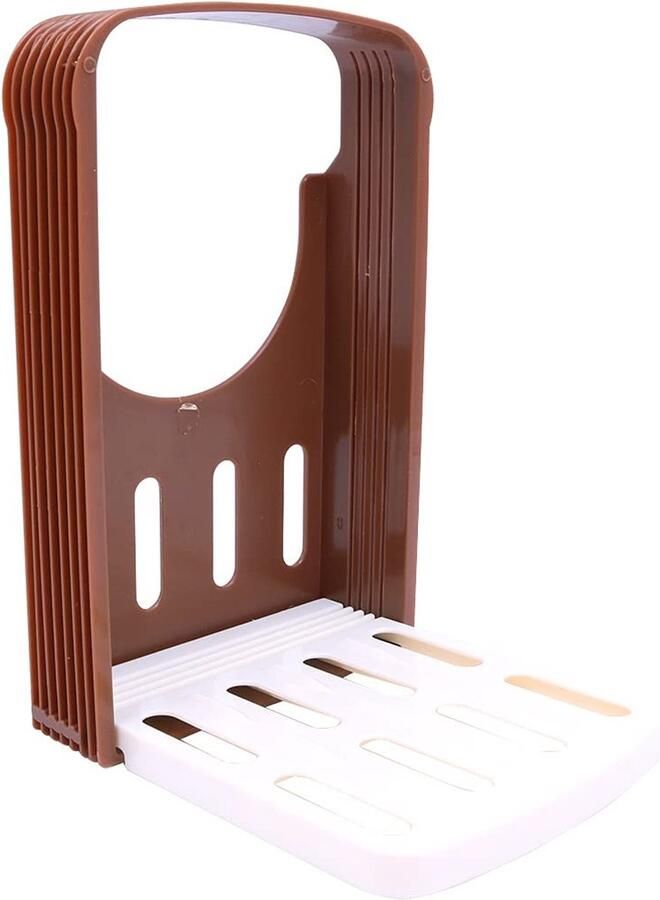 Store_8 Broodsnijder Compact Opvouwbaar Bruin Verstelbaar Handige Keukenaccessoires voor Perfecte Broodschijven Geschikt voor Brood en