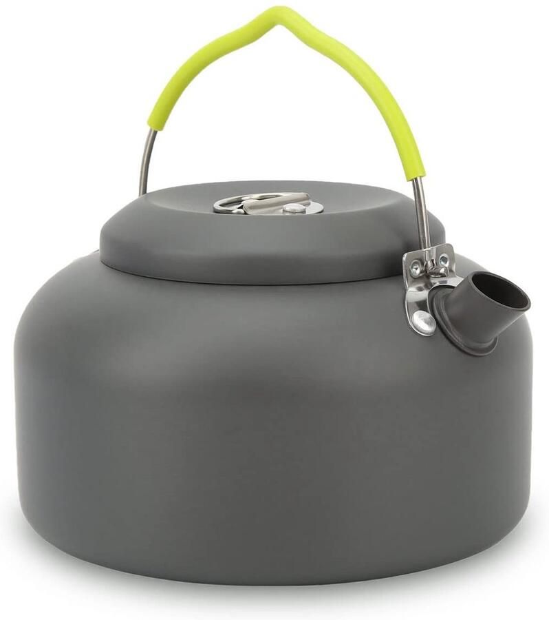 Allecto Campingwaterkoker Koffiepot Draagbaar Grijs Theeketel Outdoor waterkoker Geschikt voor kamperen 1 3 liter