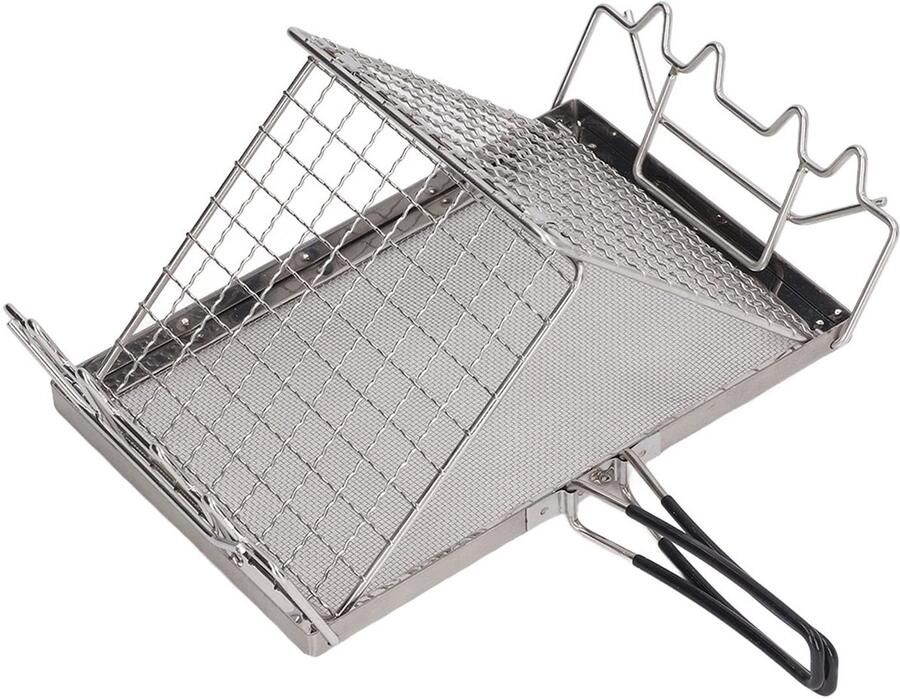 Store_8 Draagbare Toaster RVS Camping Toaster Opvouwbaar Toast Rack voor Buiten Perfect voor Binnengebruik Ideaal voor Kamperen Geschik