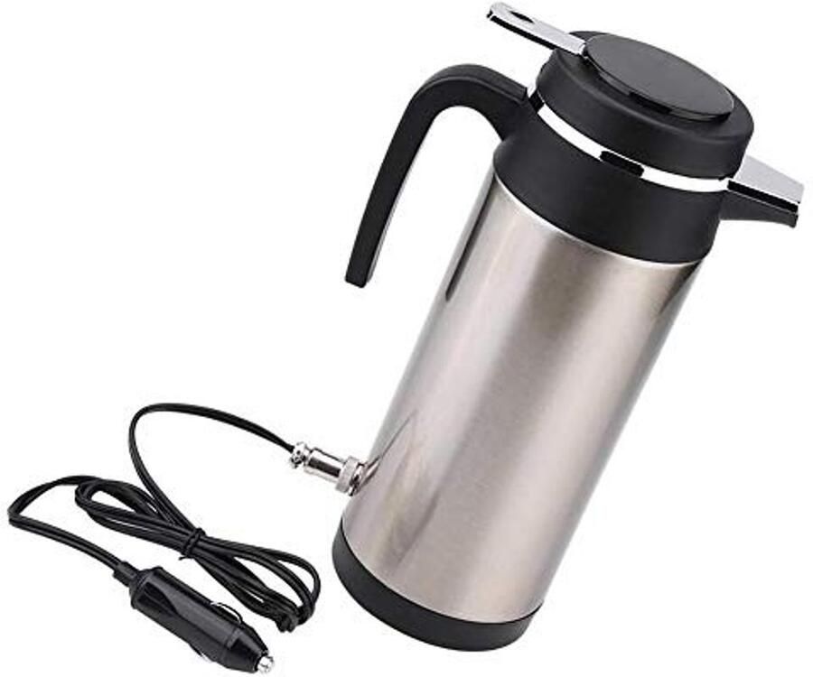 Store_8 Elektrische Waterkoker 12V Kettle voor Auto en Reizen Roestvrijstaal 1000ML Ideaal voor Kamperen en Reizen Compact en Lichtgewi