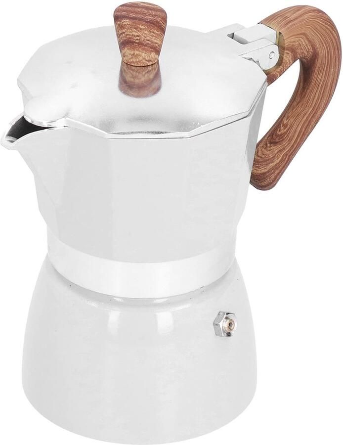 Store_8 Espressomachine Aluminium Draagbaar koffiezetapparaat Vuil wit Voor kamperen en reizen 3 kopjes