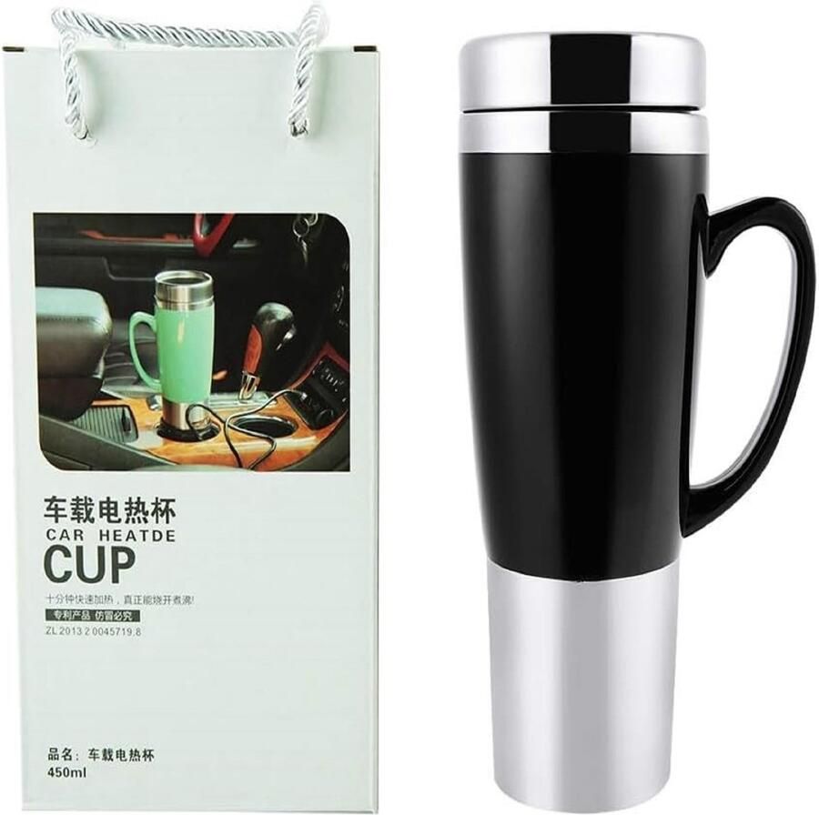 Store_9 Auto Waterkoker Draagbare Mok Compact en Efficiënt Zwart 450ML Geschikt voor Auto en Kantoor Ideaal voor Verwarmen