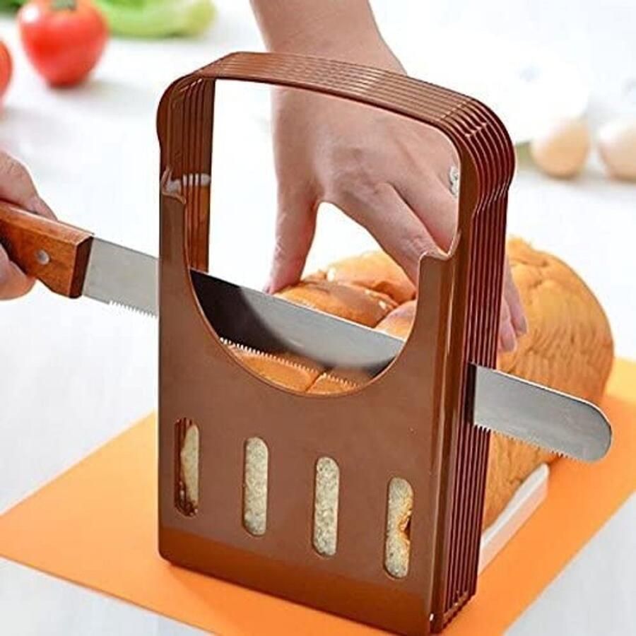 Store_9 Broodsnijmachine Brood Snijden Handmatige Toast Cutter Bruin Sandwich Maker Eenvoudig en Ruimtebesparend Geschikt voor Brood