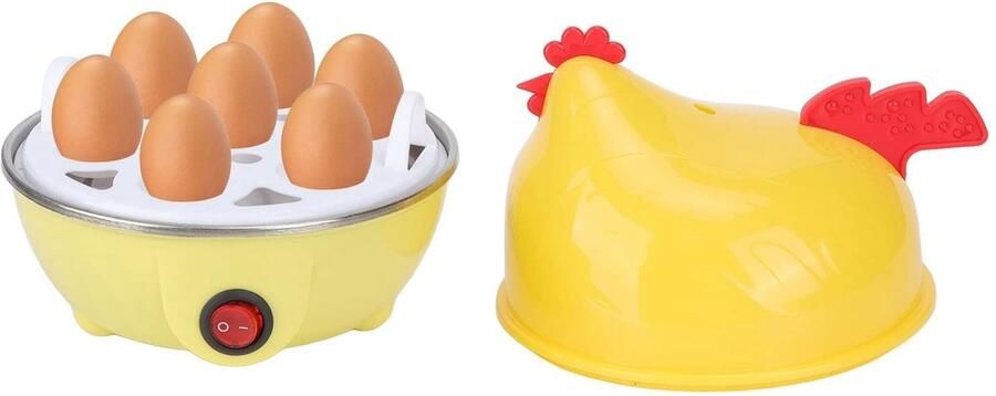 Store_9 Elektrische Eierkoker Snelle Eierkoker Automatische Uitschakeling Geel Hardgekookte Eieren Gepocheerde Eieren Geschikt voor 7