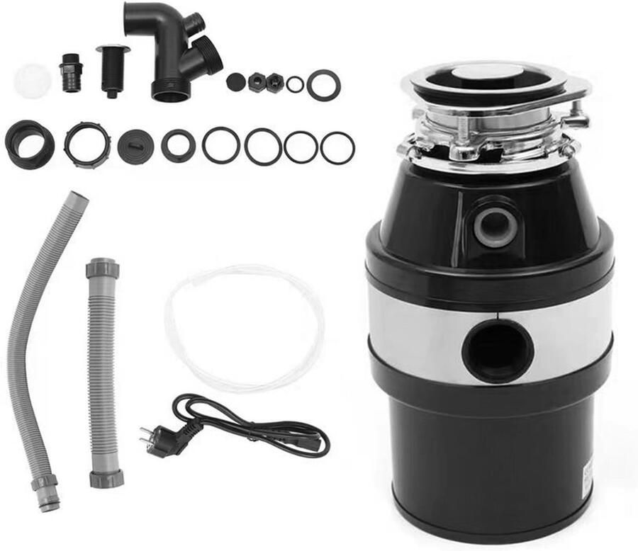 Store_9 Keukenafvalversnipperaar Elektrische afvalmolen Compact Gootsteenafval Ideaal voor keukenresten 4000 omw min Zwart