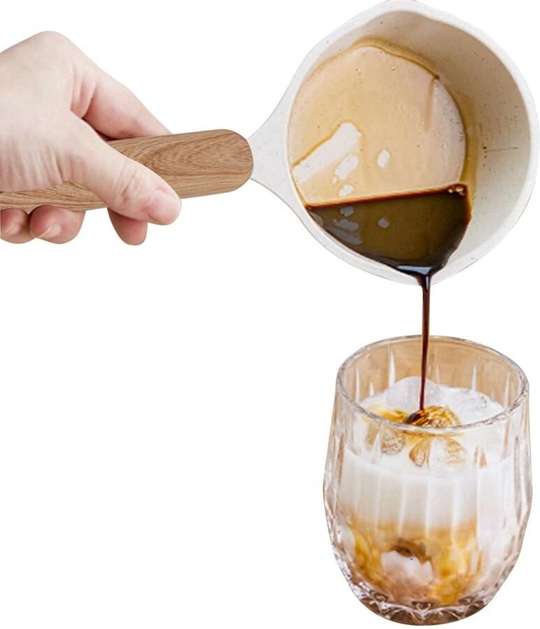 Store_9 Kleine Pan met Anti-aanbaklaag Melkpot 250 Ml Voor Gasfornuis Gebroken wit Keukengereedschap Veilig en gebruiksvriendelijk