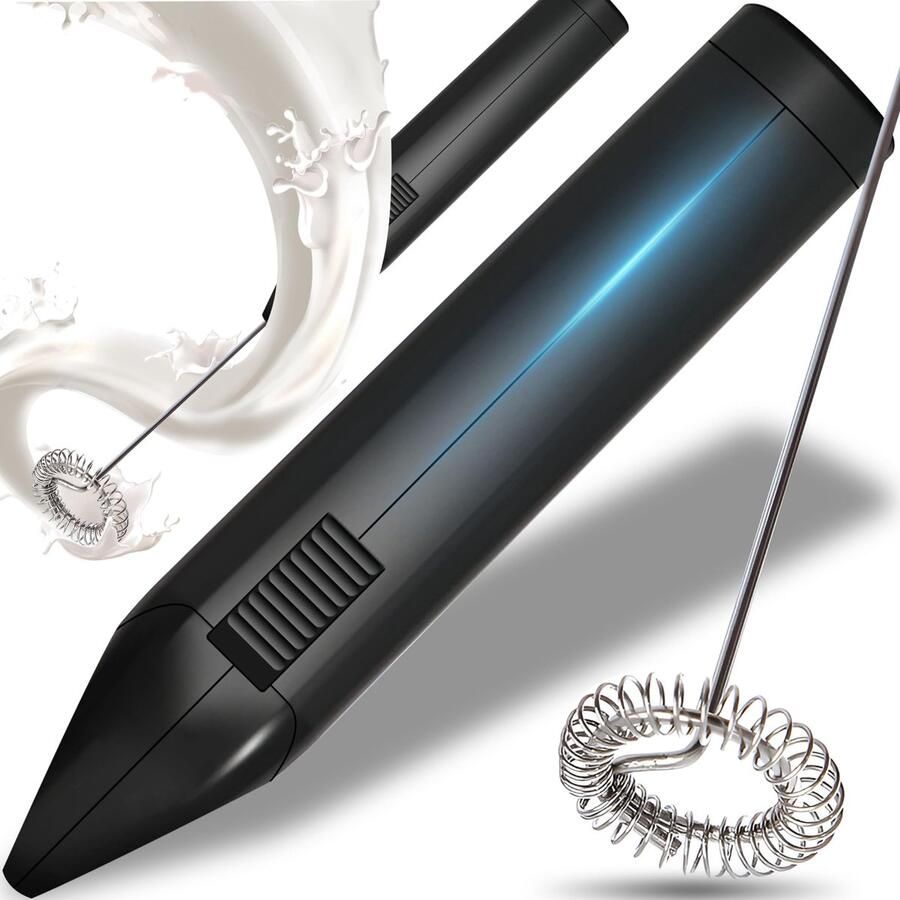 Allecto Melkopschuimer Elektrische melkopschuimer Fluffy schuim in seconden Zwart Drankmixer Perfect voor koffie en warme chocolade G