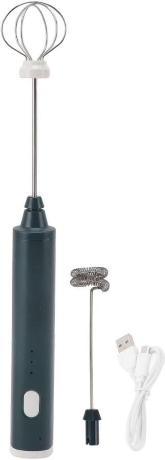 Allecto Melkopschuimer Handheld melkopschuimer Oplaadbaar ontwerp Zwartachtig groen Schuimmixer voor Latte en Cappuccino Geschikt voor