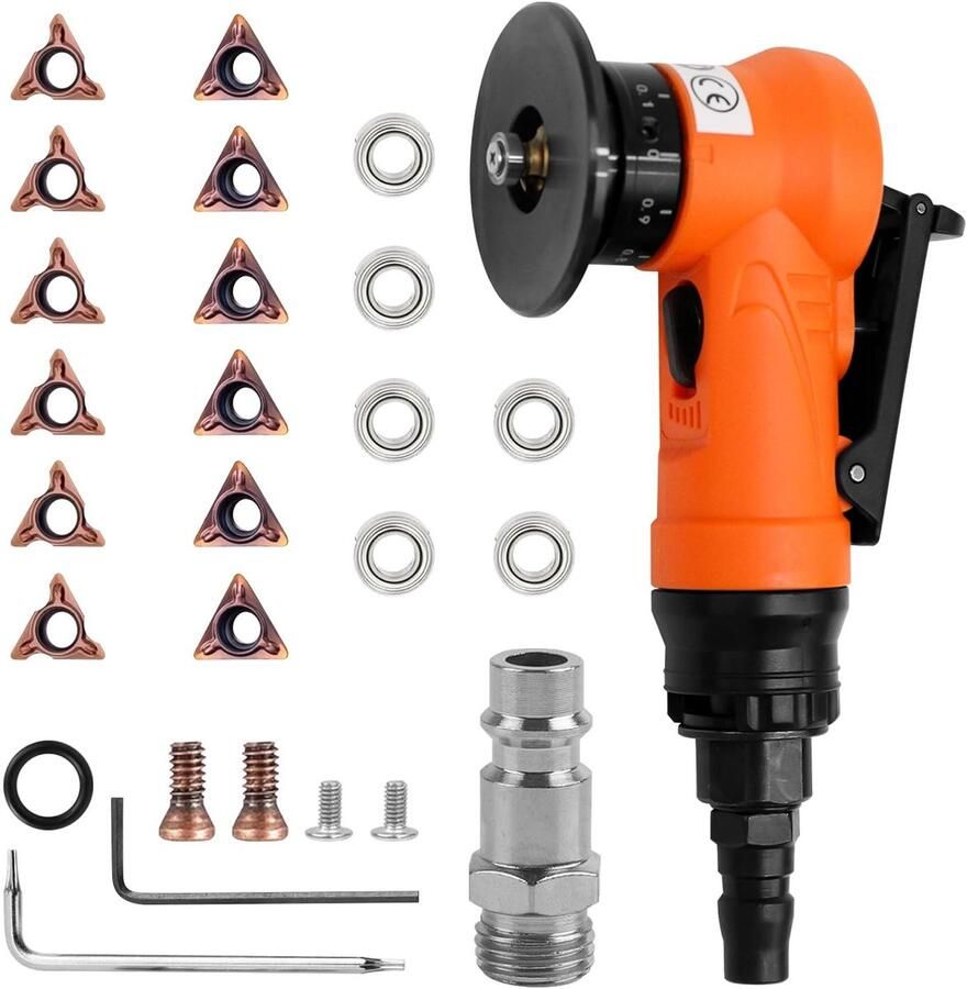 Allecto Mini Pneumatic Chamfer Machine Handgereedschap Lichtgewicht en efficiënt Oranje Chamfering voor metaalbewerking Perfect voor de