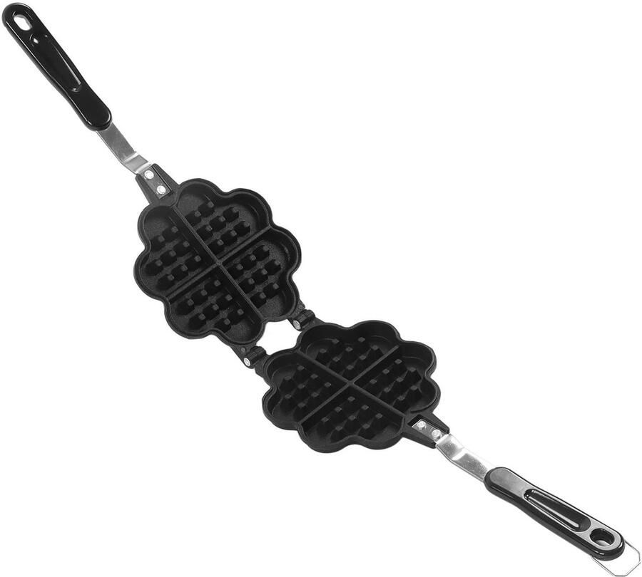 Dailygoods- Wafelijzer Dubbelzijdig Hartvormige Wafel Aluminium Bakpan Antiaanbaklaag Voor Snacks Ontbijt Compact Design Wafelmaker