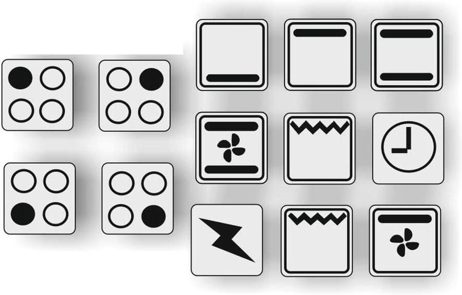 Stove Stickers Oven Symbolen Keuken Decoratie Zelfklevend Vinyl 13 Stuks Zwart Wit