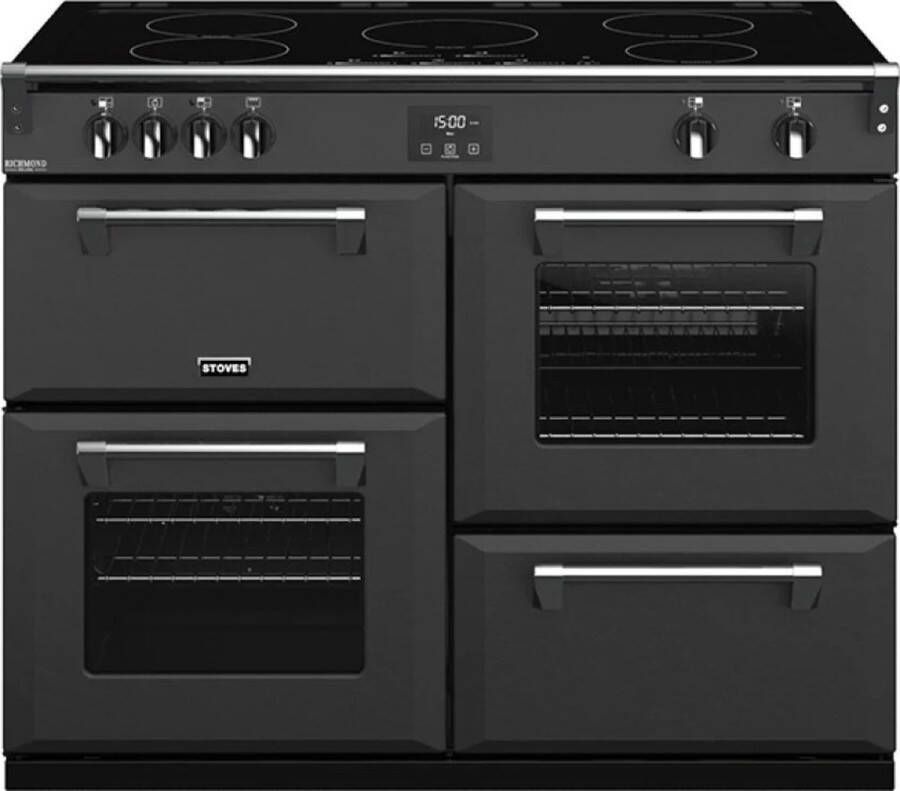 Stoves Sterling DX S1100 Ei zwart inductie fornuis met 5 zones zones zwart st444959